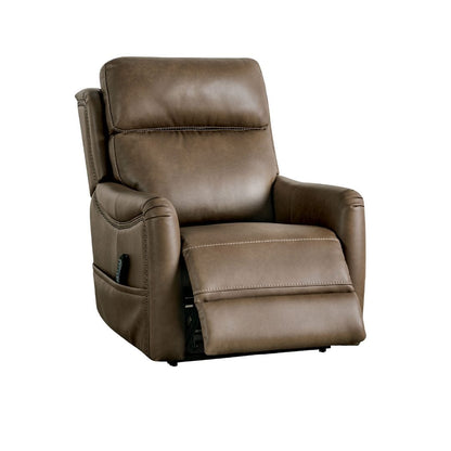 Brown Leatherette Lift Chair - Primary Living Room