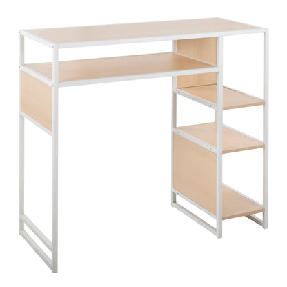 Bar Height Table with Storage - Metal & Wood Dining Table