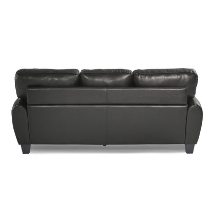 Modern Black Sofa - 3 Seat Contemporary Style for Living Room