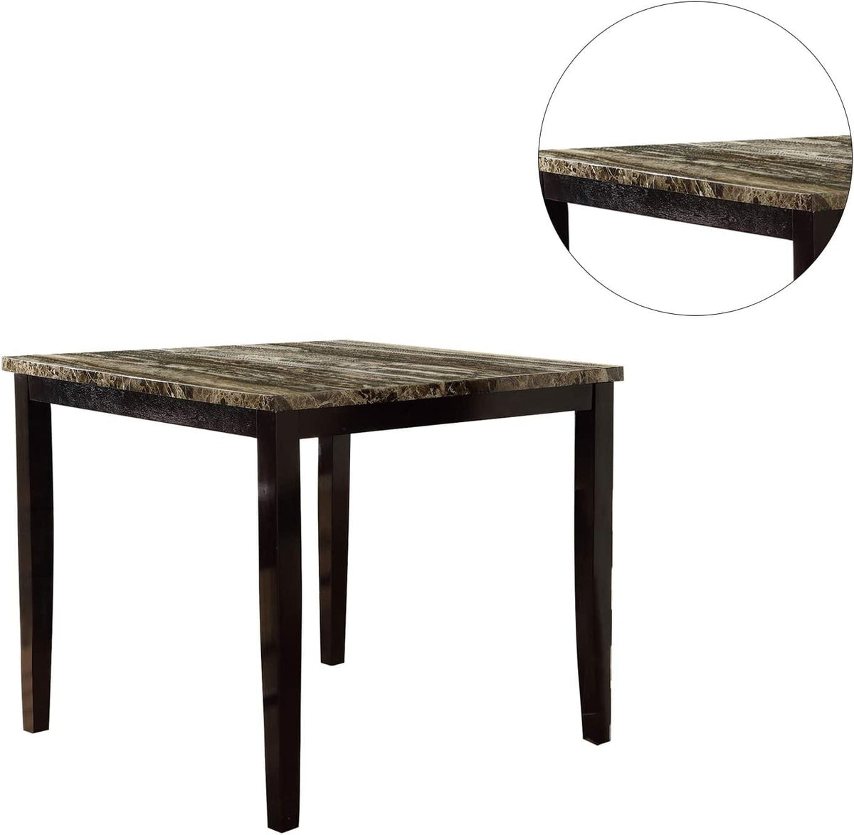 Espresso Birch Dining Table - 42" Square MDF Top
