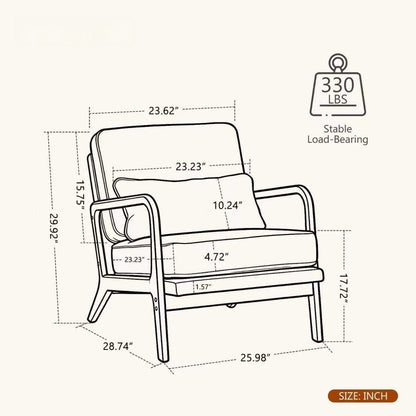 Mid-Century Modern Lounge Chair, Dark Green Polyester - Accent Chair for Living Room