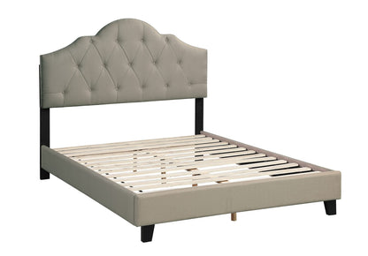 Queen Size Gray Upholstered Arch Bed Frame for Bedroom