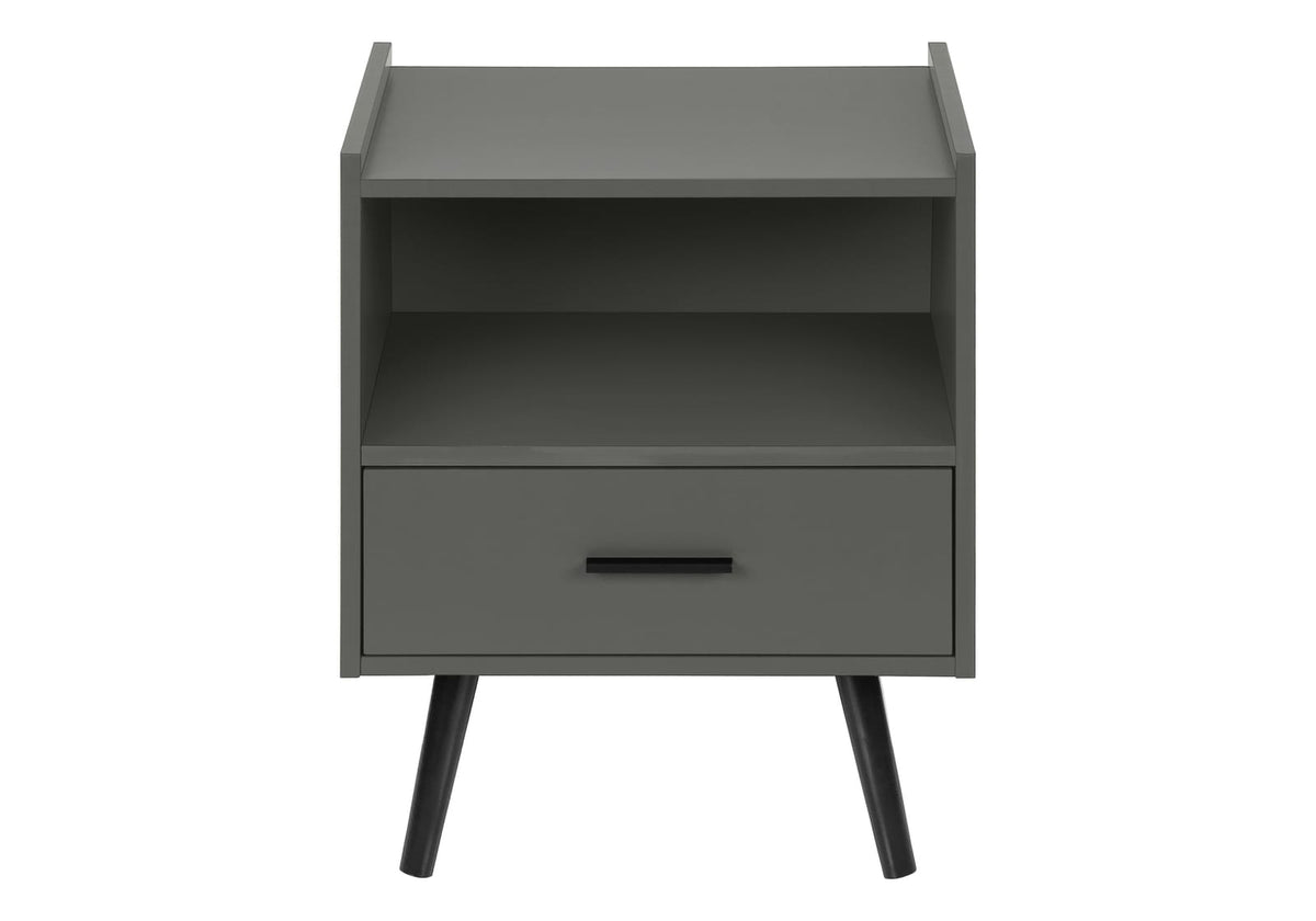 Grey Laminate Accent Table with Storage Drawer - 24" High