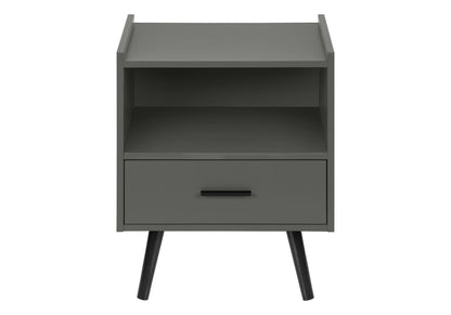 Grey Laminate Accent Table with Storage Drawer - 24" High