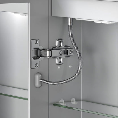 LED Medicine Cabinet with Mirror - 30x32 Inch Silver Storage