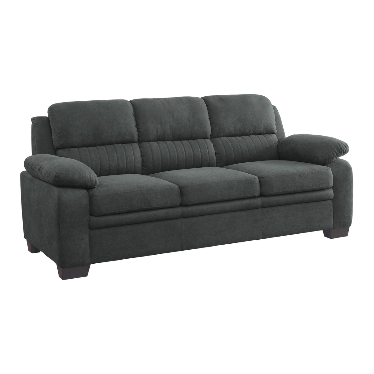 Modern Dark Gray Sofa Set - Plush Comfort & Solid Wood Frame