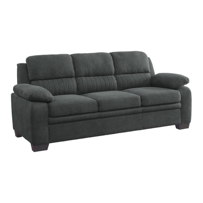Modern Dark Gray Sofa Set - Plush Comfort & Solid Wood Frame
