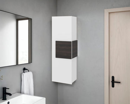 Small White Bathroom Cabinet with Shelves - 38.5" Height
