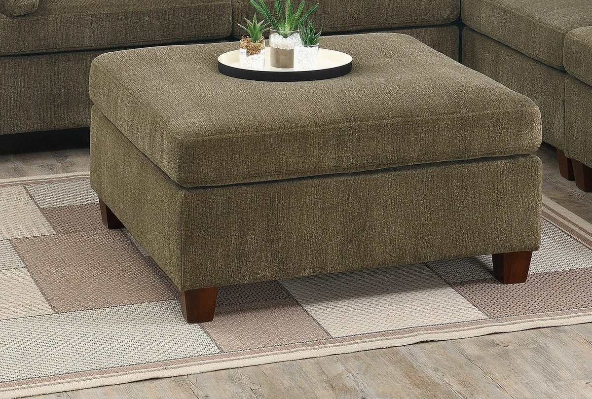 Tan Chenille Rectangle Ottoman - 37" Modern Sofa for Living Room