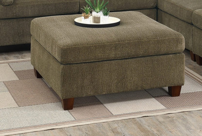 Tan Chenille Rectangle Ottoman - 37" Modern Sofa for Living Room