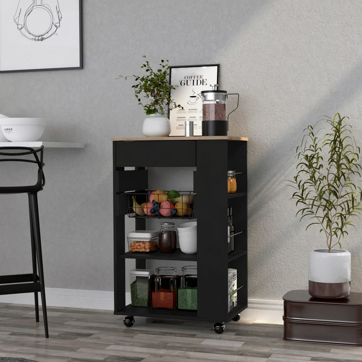 Kitchen Cart Sonex - Light Oak Kitchen Island with Storage