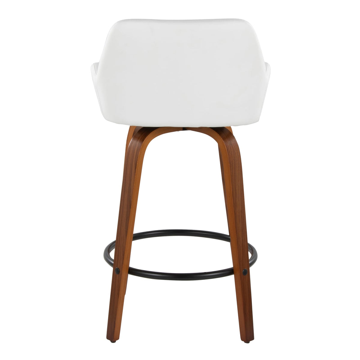 White Faux Leather Counter Stools - 2-Piece Set