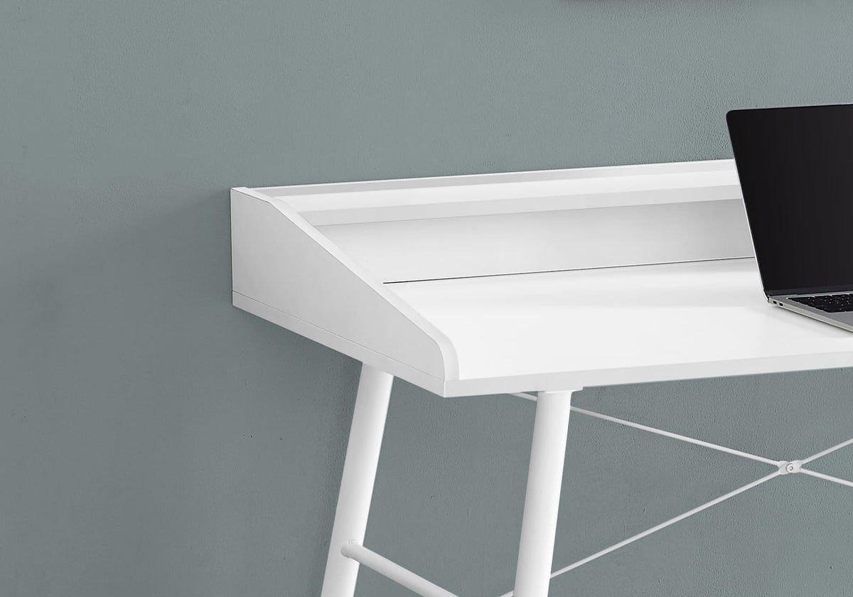 Computer Desk, White Home Office Desk with Storage Shelves - 48"L