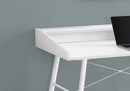 Computer Desk, White Home Office Desk with Storage Shelves - 48"L