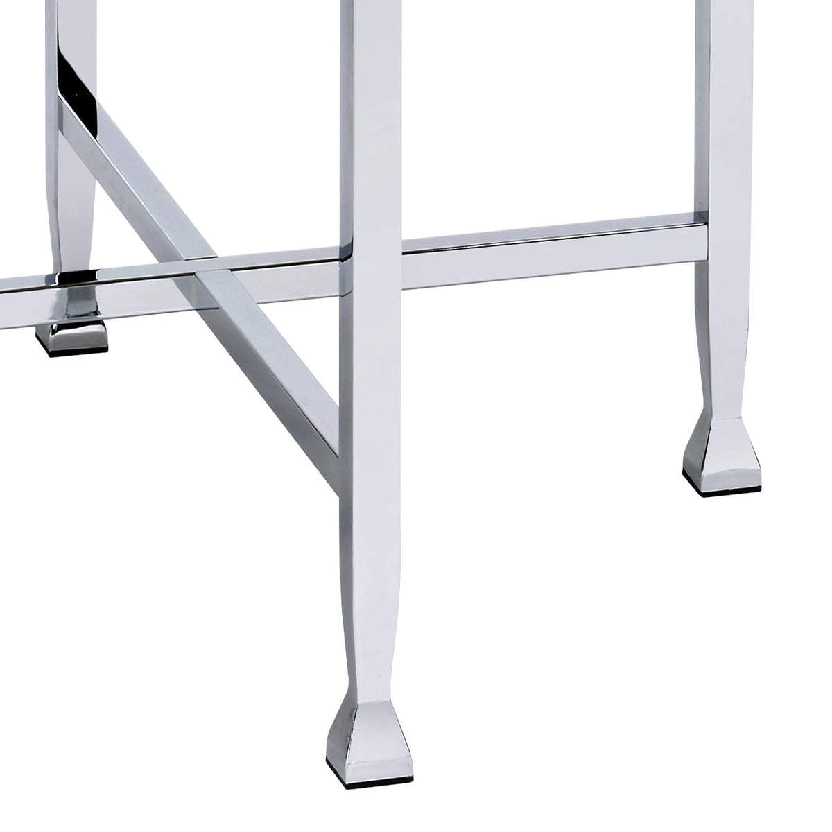 Round White Wood Metal End Table - 24.5" Diameter