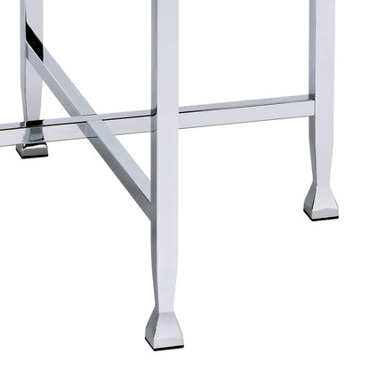 Round White Wood Metal End Table - 24.5" Diameter