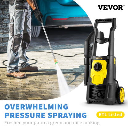 Yellow Plastic Power Washer 2000 PSI - 30ft Hose & Nozzles