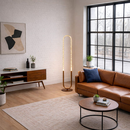 Contemporary Bronze Floor Lamp - LED Standing Light for Living Room, Bedroom & Office
