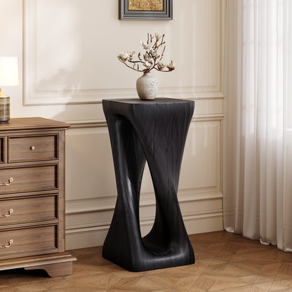 Black Magnesium Oxide Side Table - Outdoor Patio Accent