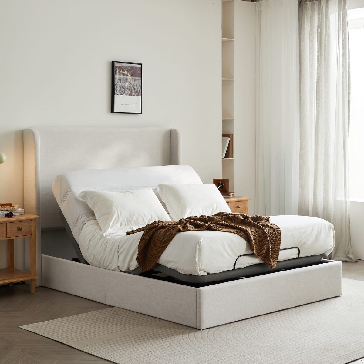 Caron 4.0 Adjustable Queen Bed Frame - Black+Gray
