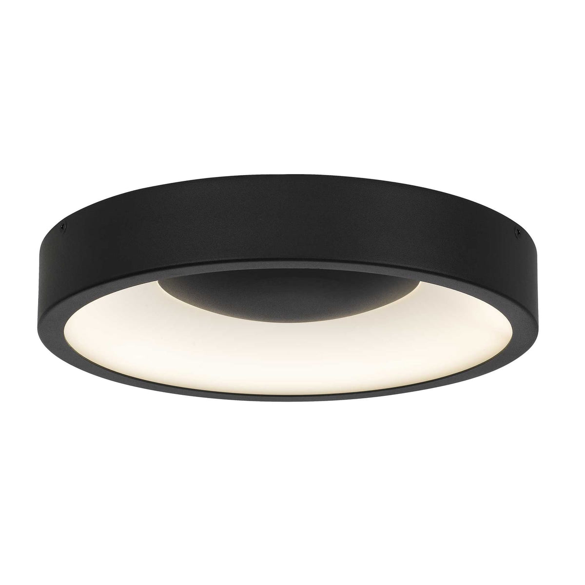 Black Steel LED Flush Mount Ceiling Light 11 Inch