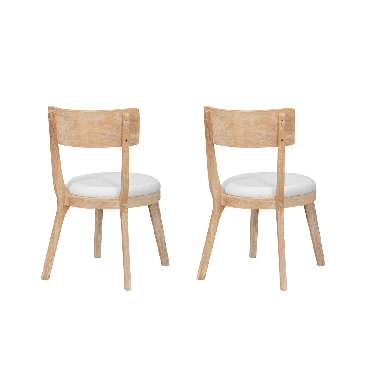 Beige Natural Upholstered Dining Chairs Set of 2