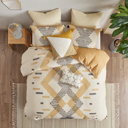 Queen Cotton Duvet Cover Set Multicolor