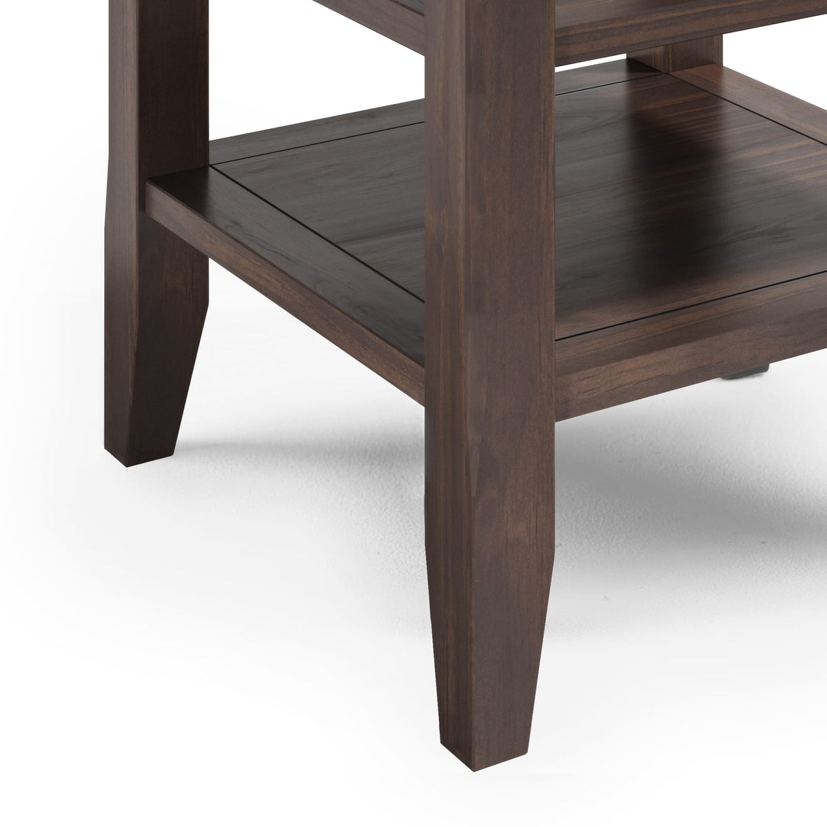 Dark Brown End Table - Compact Storage Table for Living Room