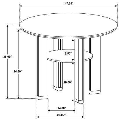 Crispin Brown Round Counter Height Dining Table - 4 Seats