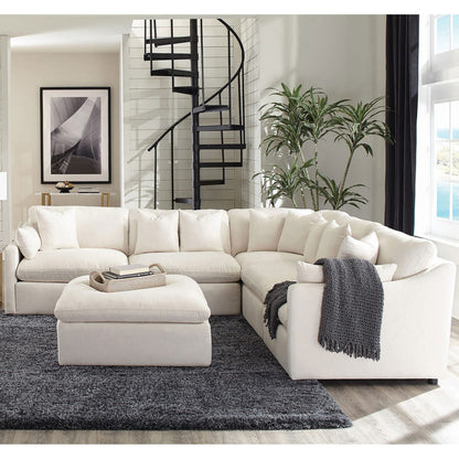 Ivory Square Upholstered Ottoman - 40" x 38" for Living Room