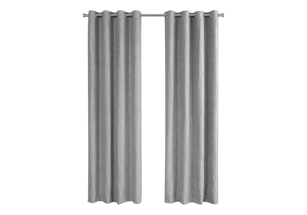 Silver Micro Suede Curtains - 2 Panels, 95" Long