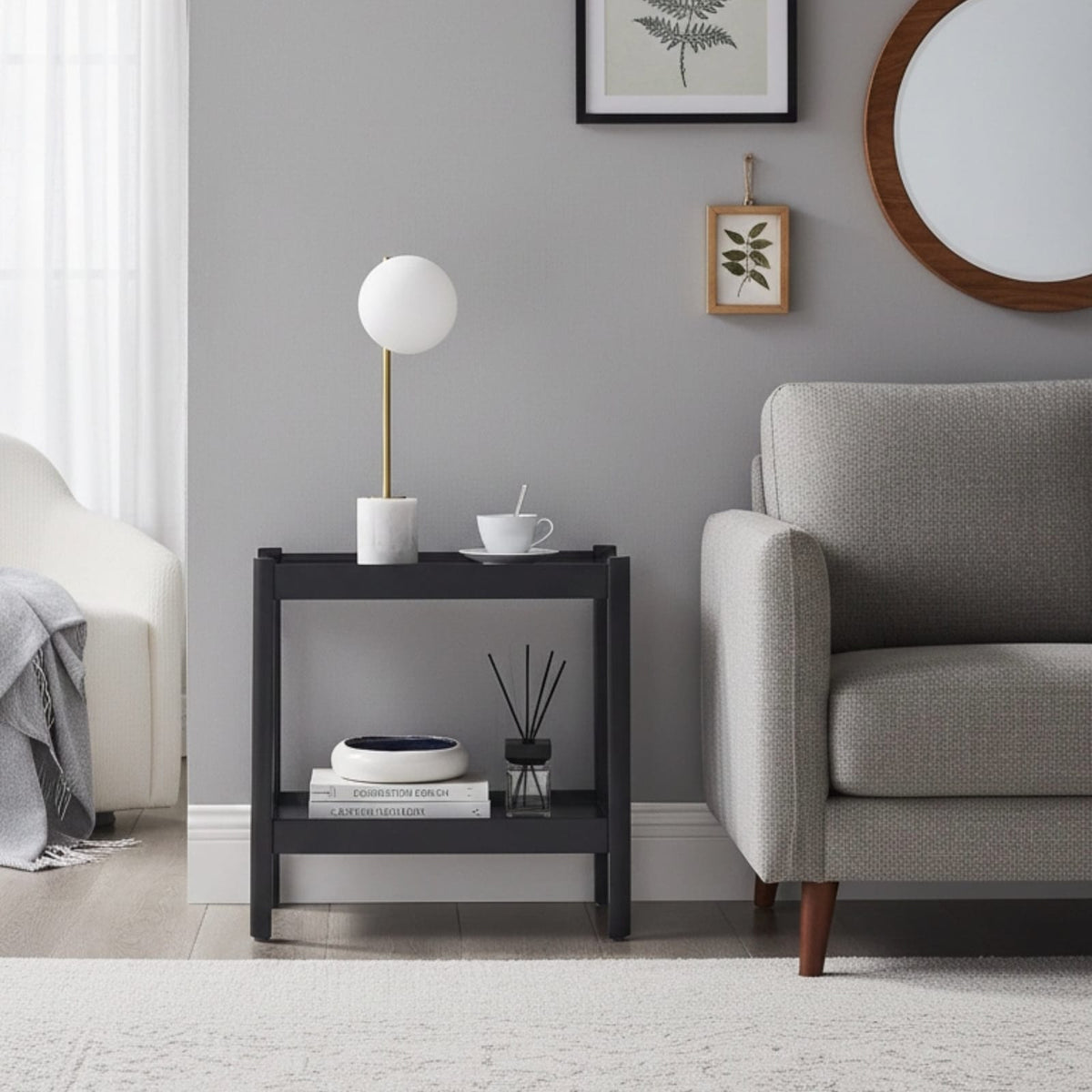 Yonda Matte Black Accent Table - Storage & Style