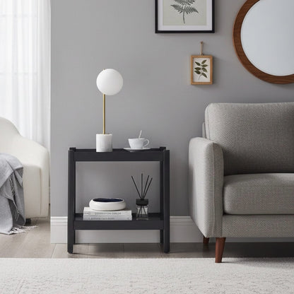 Yonda Matte Black Accent Table - Storage & Style