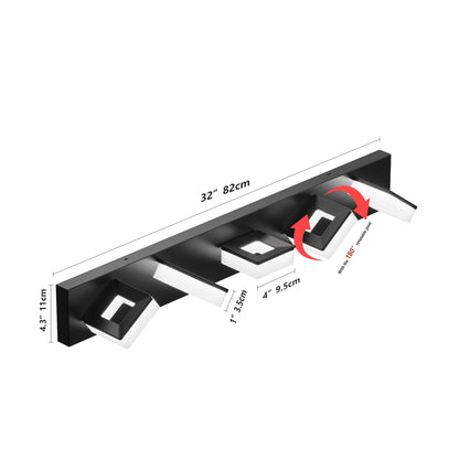 Modern Black Bathroom Vanity Light Fixture - 5-Light LED Wall Sconces