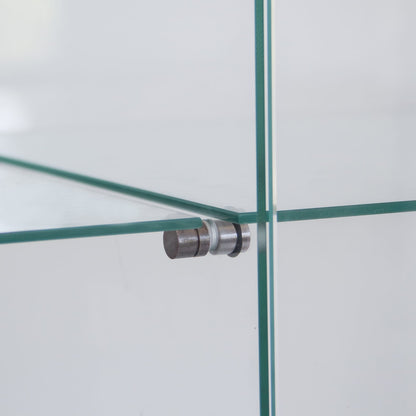 Large Glass Display Cabinet - 4 Shelves, White Storage