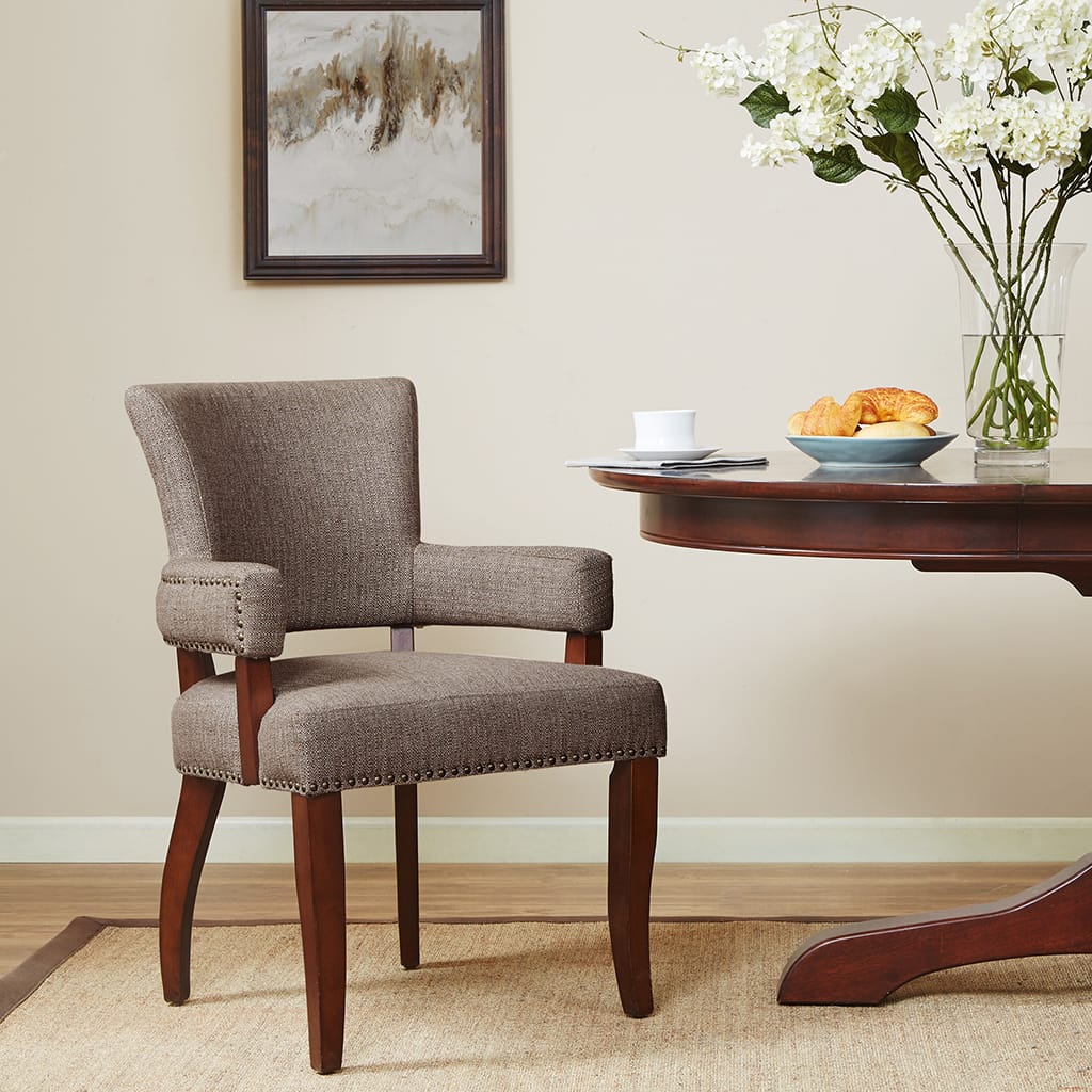 Brown Polyester Dining Chair - Espresso Finish