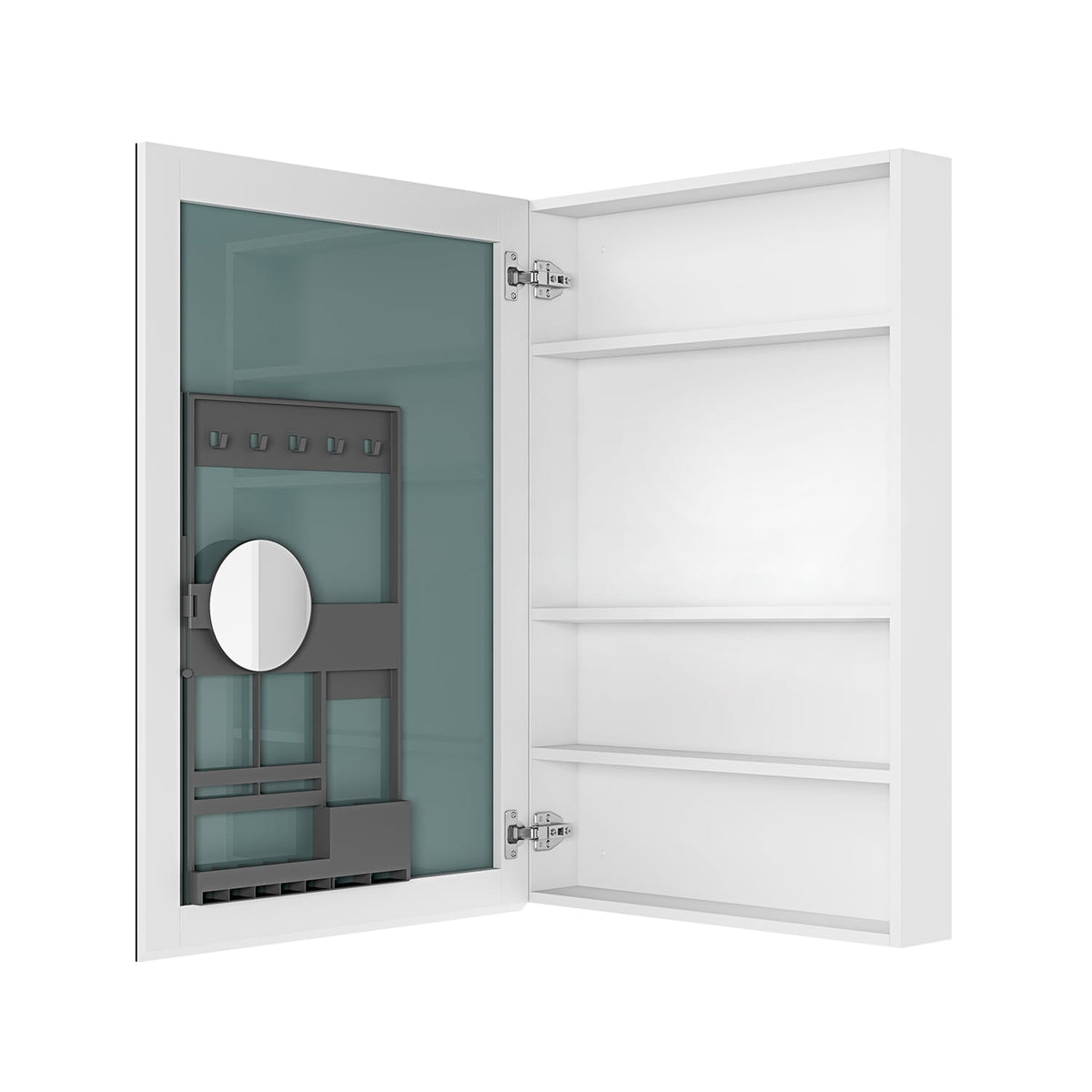 24'' W x 36'' H Surface Frameless Mirror Medicine Cabinet - White Engineered Wood