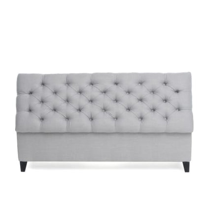 Light Gray Fabric Storage Ottoman - 51" W