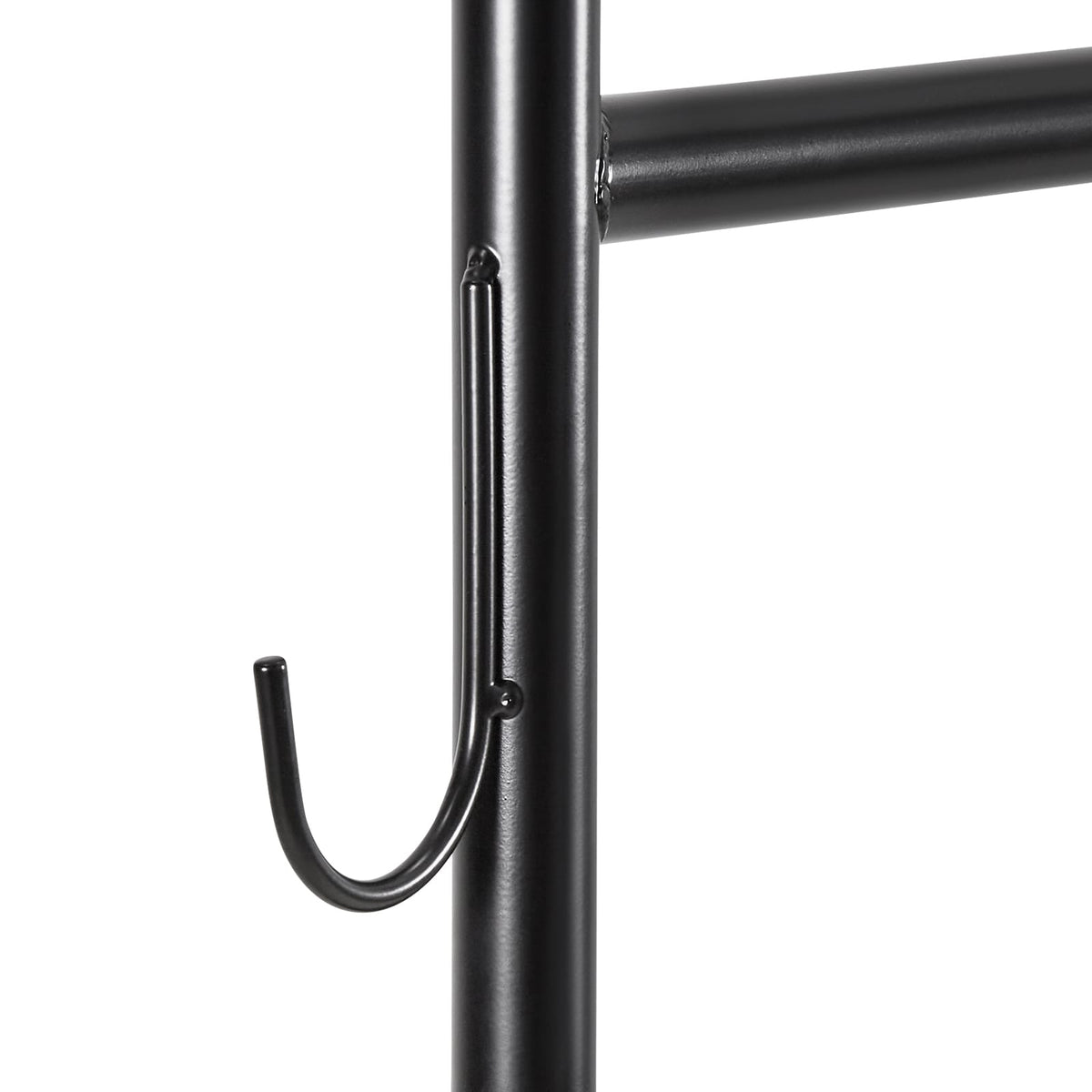 Rolling Clothes Rack - Black Carbon Steel, 198 lb Capacity for Living Room