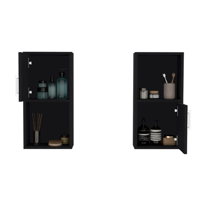 Black Freestanding Bathroom Storage Cabinet - 23.6"H