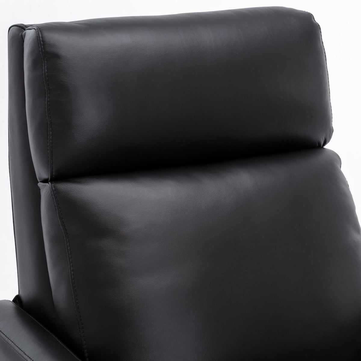 Richland Leather Push Back Recliner - Black: Modern Comfort & Style