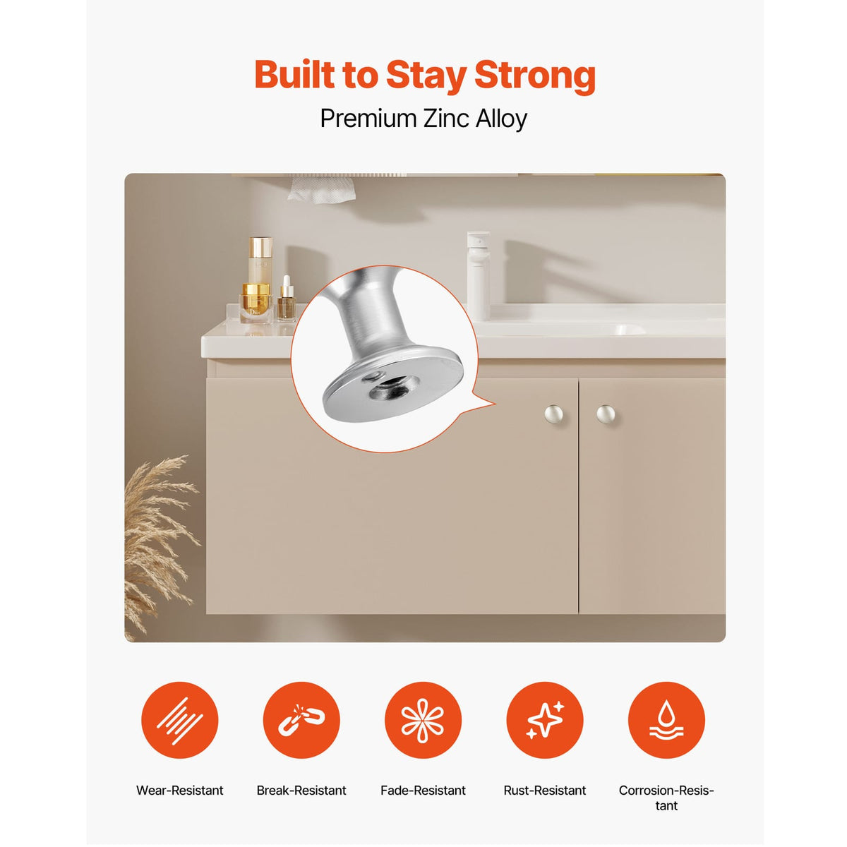 25 Zinc Alloy Drawer Knobs - Nickel Finish Cabinet Hardware