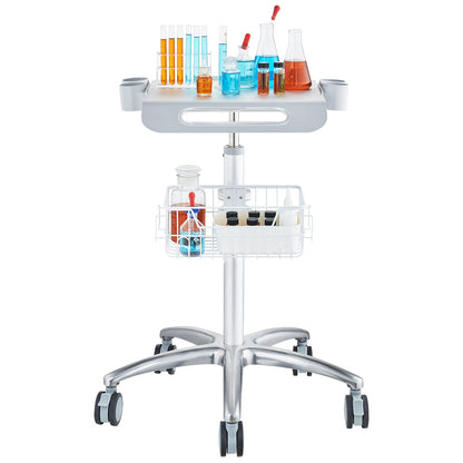 Stainless Steel Medical Cart - Adjustable Height Rolling Utility Cart