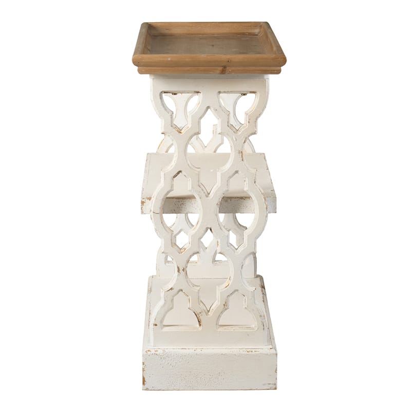 Small Wood Shelf Unit - Brown Antique White Storage