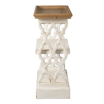 Small Wood Shelf Unit - Brown Antique White Storage