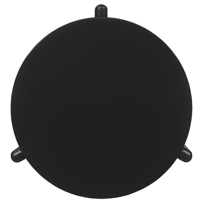 Harrison Black Round End Table - Solid Wood & Sled Base