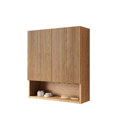 Natural Wood Bathroom Storage Cabinet 26" Wall Mounted