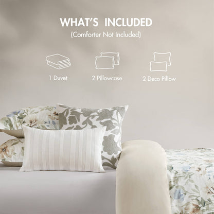 5-Piece Cotton Sateen Print Duvet Set - Multi Color