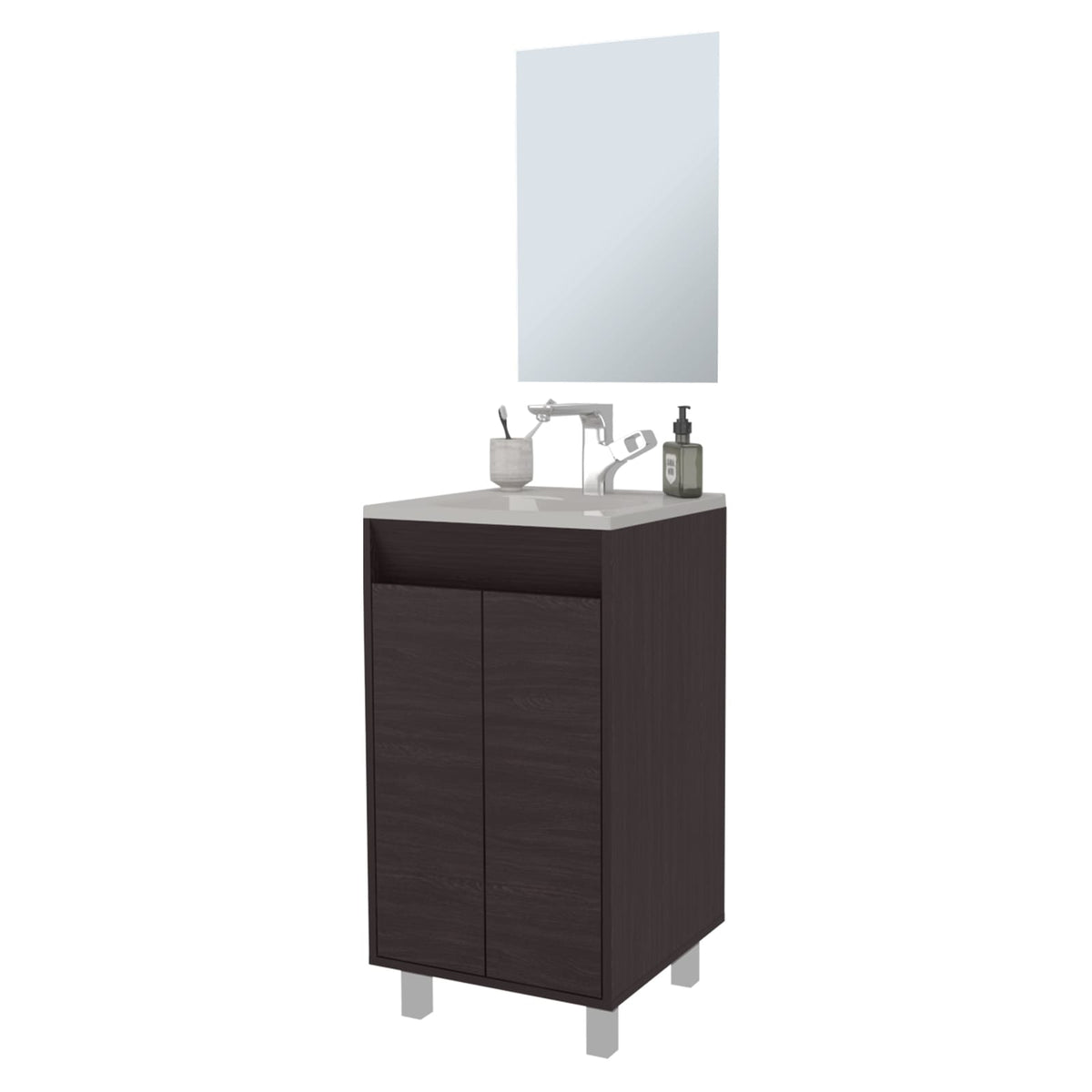 Dark Wenge Particle Board Bathroom Vanity for Modern Renovation
