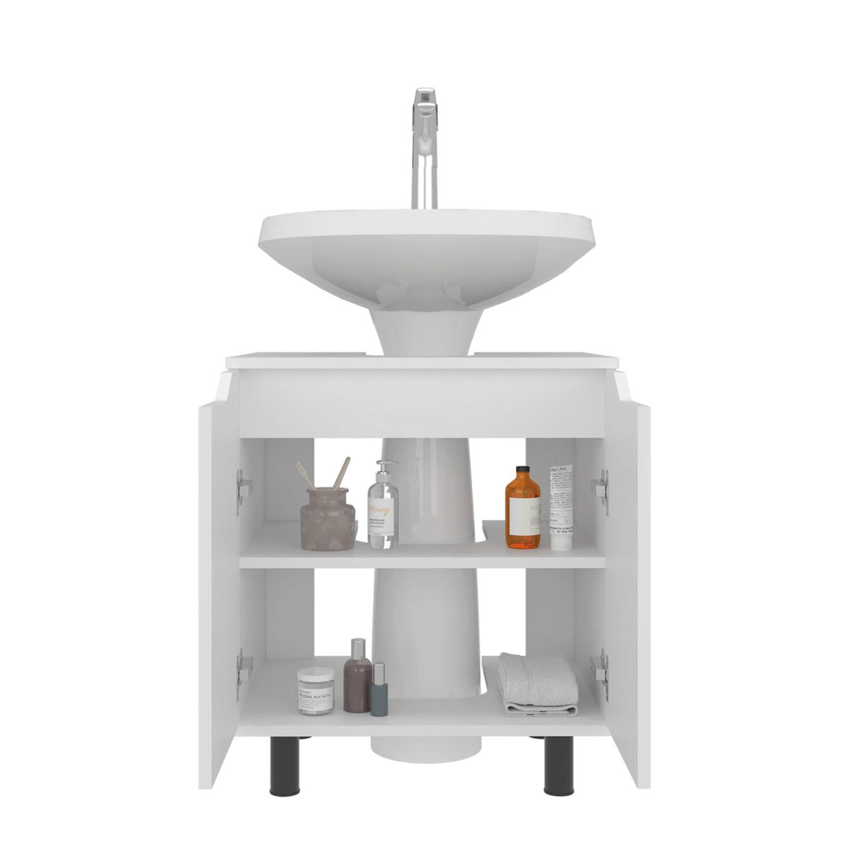 White Bathroom Vanity Cabinet with Storage